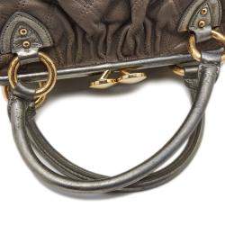 Marc Jacobs Grey/Silver Quilted Leather Stam Shoulder Bag