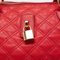 Marc Jacobs Coral Red Quilted Leather Rio Satchel