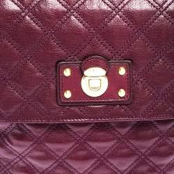 Pre Owned Marc Jacobs Purple Leather Day To Night Single Shoulder Bag