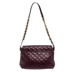 Pre Owned Marc Jacobs Purple Leather Day To Night Single Shoulder Bag