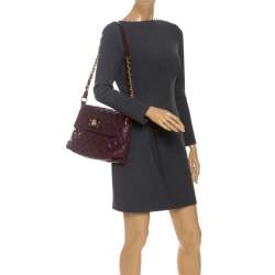 Pre Owned Marc Jacobs Purple Leather Day To Night Single Shoulder Bag