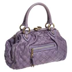 Marc Jacobs Purple Quilted Python Stam Satchel