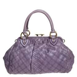 Marc Jacobs Purple Quilted Python Stam Satchel