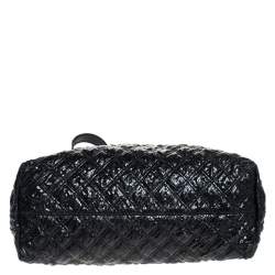 Pre Owned Marc Jacobs Black Quilted Snake Skin Embossed Leather Tote