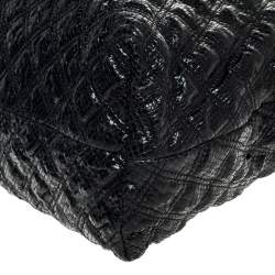 Pre Owned Marc Jacobs Black Quilted Snake Skin Embossed Leather Tote