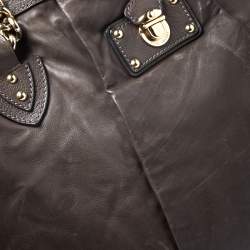 Pre Owned Marc Jacobs Khaki Mix Quilted Leather Classic East-West Tote 