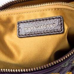 Pre Owned Marc Jacobs Purple Printed Leather Misfit Flap Shoulder Bag