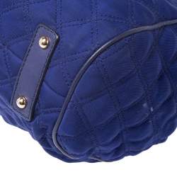 Pre Owned Marc Jacobs Blue Quilted Neoprene and Leather Stam Shoulder Bag
