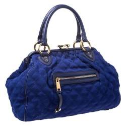 Pre Owned Marc Jacobs Blue Quilted Neoprene and Leather Stam Shoulder Bag
