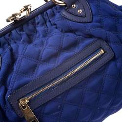 Pre Owned Marc Jacobs Blue Quilted Neoprene and Leather Stam Shoulder Bag