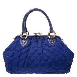 Pre Owned Marc Jacobs Blue Quilted Neoprene and Leather Stam Shoulder Bag
