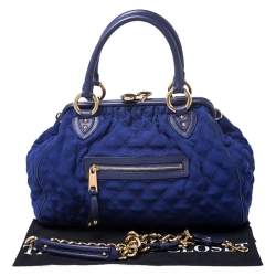 Pre Owned Marc Jacobs Blue Quilted Neoprene and Leather Stam Shoulder Bag