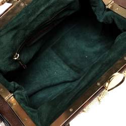 Pre Owned Marc Jacobs Gold Snakeskin Stam Satchel