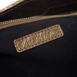 Pre Owned Marc Jacobs Metallic Gold Quilted Leather Flap Shoulder Bag