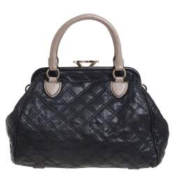 Marc Jacobs Black Quilted Leather Mini Stam Satchel