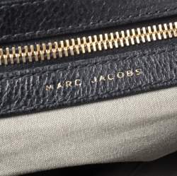 Marc Jacobs Black Quilted Snakeskin Embossed Leather Tote