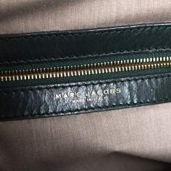 Pre Owned Marc Jacobs Metallic Green Quilted Leather Stam Shoulder Bag