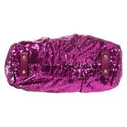 Pre Owned Marc Jacobs Fuchsia Sequins New York Rocker Stam Shoulder Bag