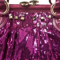 Pre Owned Marc Jacobs Fuchsia Sequins New York Rocker Stam Shoulder Bag