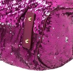 Pre Owned Marc Jacobs Fuchsia Sequins New York Rocker Stam Shoulder Bag