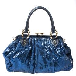 Marc Jacobs Blue Sequin New York Rocker Stam Shoulder Bag