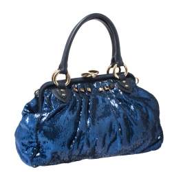 Marc Jacobs Blue Sequin New York Rocker Stam Shoulder Bag