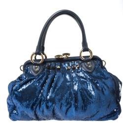 Marc Jacobs Blue Sequin New York Rocker Stam Shoulder Bag