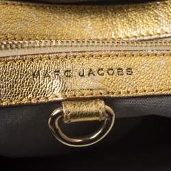 Pre Owned Marc Jacobs Metallic Gold Leather Stam Satchel