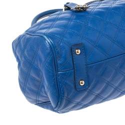 Pre Owned Marc Jacobs Blue Quilted Leather Stam Satchel