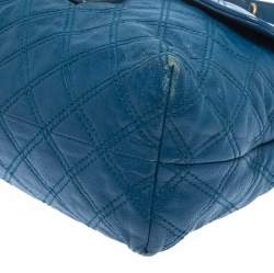 Pre Owned Marc Jacobs Blue Quilted Leather Large Baroque Single Shoulder Bag