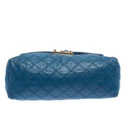 Pre Owned Marc Jacobs Blue Quilted Leather Large Baroque Single Shoulder Bag