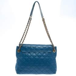 Pre Owned Marc Jacobs Blue Quilted Leather Large Baroque Single Shoulder Bag