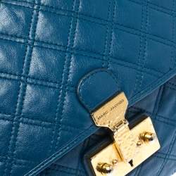 Pre Owned Marc Jacobs Blue Quilted Leather Large Baroque Single Shoulder Bag