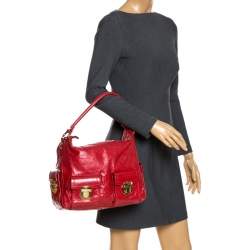 Pre Owned Marc Jacobs Red Leather Multi Pocket Shoulder Bag