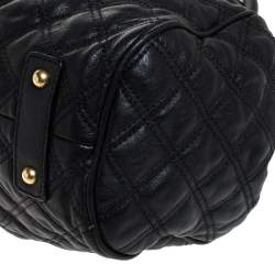 Pre Owned Marc Jacobs Black Quilted Leather Stam Satchel