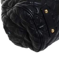 Pre Owned Marc Jacobs Black Quilted Leather Stam Satchel