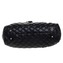 Pre Owned Marc Jacobs Black Quilted Leather Stam Satchel