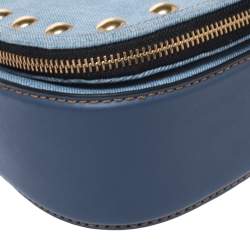 Pre Owned Marc Jacobs Blue Denim and Leather Small Studded Nomad Crossbody Bag