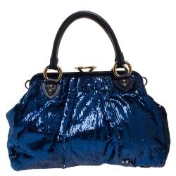 Marc Jacobs Blue Sequin New York Rocker Stam Shoulder Bag