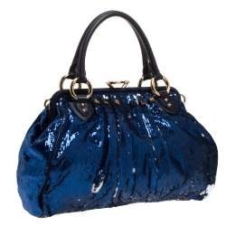 Marc Jacobs Blue Sequin New York Rocker Stam Shoulder Bag