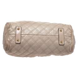 Pre Owned Marc Jacobs Beige Leather Mini Stam Satchel