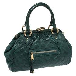 Pre Owned Marc Jacobs Green Quilted Leather Stam Shoulder Bag