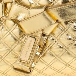 Pre Owned Marc Jacobs Gold Quilted Leather Bruna Belted Tote