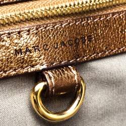 Marc Jacobs Metallic Bronze Quilted Leather Bruna Bow Satchel