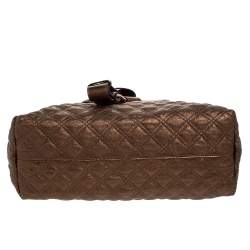 Marc Jacobs Metallic Bronze Quilted Leather Bruna Bow Satchel