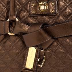 Marc Jacobs Metallic Bronze Quilted Leather Bruna Bow Satchel