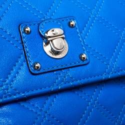 Pre Owned Marc Jacobs Blue Quilted Leather Flap Crossbody Bag
