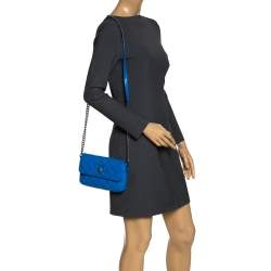 Pre Owned Marc Jacobs Blue Quilted Leather Flap Crossbody Bag