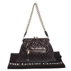 Pre Owned Marc Jacobs Burgundy Quilted Leather Stam Shoulder Bag