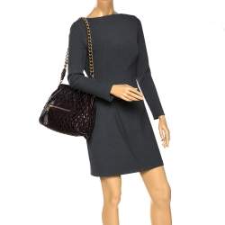 Pre Owned Marc Jacobs Burgundy Quilted Leather Stam Shoulder Bag